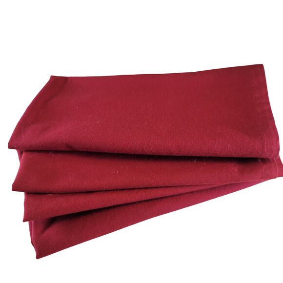 Set of 4 Red Cloth Napkins 17"x17" Solid Color Cotton Blend Dinner Table - Picture 7 of 7